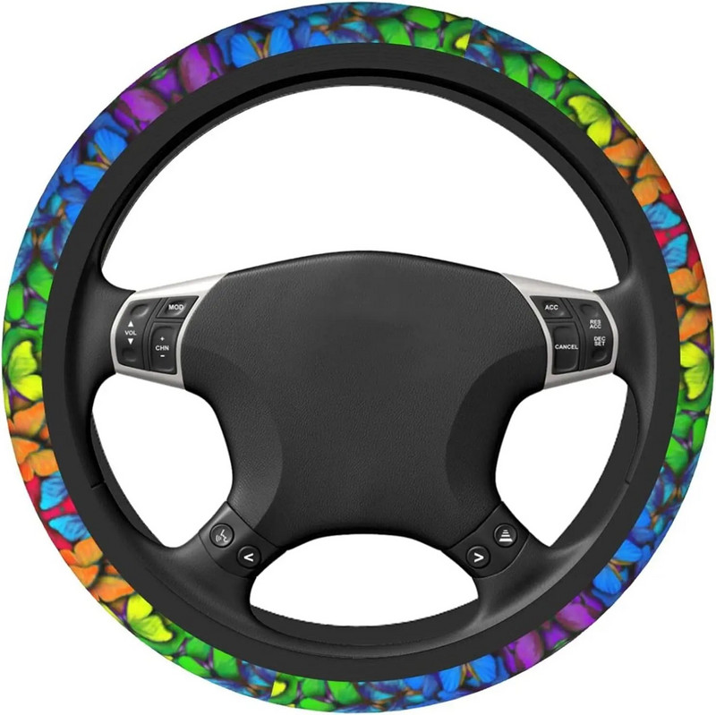 Butterflies Stūres pārsegs Sievietēm Vīriešu Auto Auto Wrap Universāls Neoprēna Neslīdošs Aizsargs Aksesuāri 15 collas