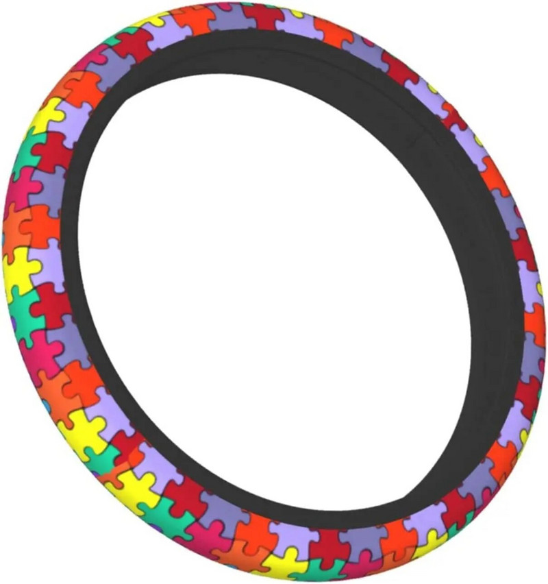 Autism Puzzle rooliratta kate naistele meestele universaalne sobiv 15-tolline neopreenist libisemisvastane autoratta kaitse