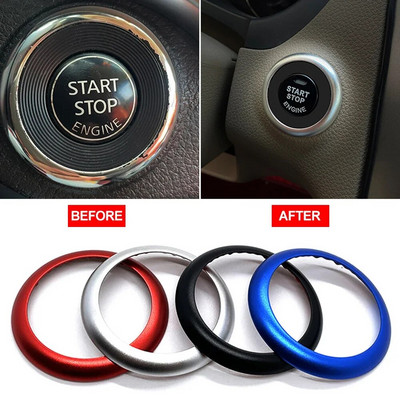 Car Start Stop Button Ring Cover Trim Auto Engine Ignition Button Sticker For Nissan Qashqai J11 Lafesta Murano X-Trail etc Cima