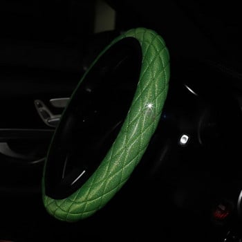Калъф за волан на автомобил Универсален комплект диаманти Blingbling Crystal Steering-Wheel Car-style Car Wheel Cover Дамски аксесоари