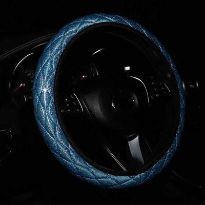 Automašīnas stūres pārsegs Universāls Diamond Blingbling Crystal komplekts Stūres rats Automašīnas stila automašīnas riteņa pārsegs Sieviešu aksesuāri