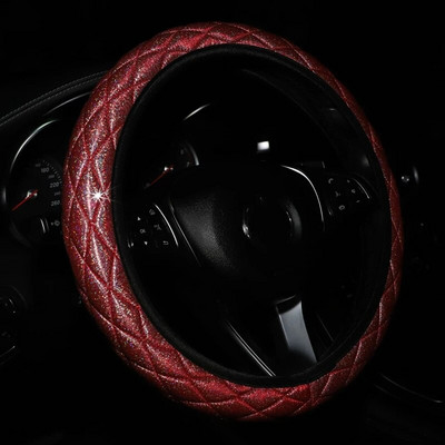 Automašīnas stūres pārsegs Universāls Diamond Blingbling Crystal komplekts Stūres rats Automašīnas stila automašīnas riteņa pārsegs Sieviešu aksesuāri