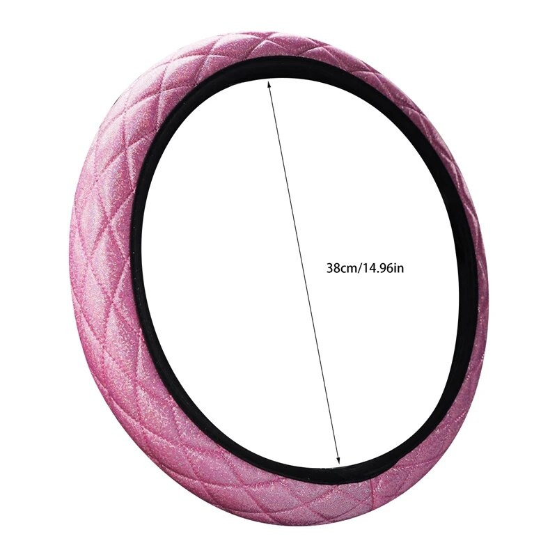 Automašīnas stūres pārsegs Universāls Diamond Blingbling Crystal komplekts Stūres rats Automašīnas stila automašīnas riteņa pārsegs Sieviešu aksesuāri