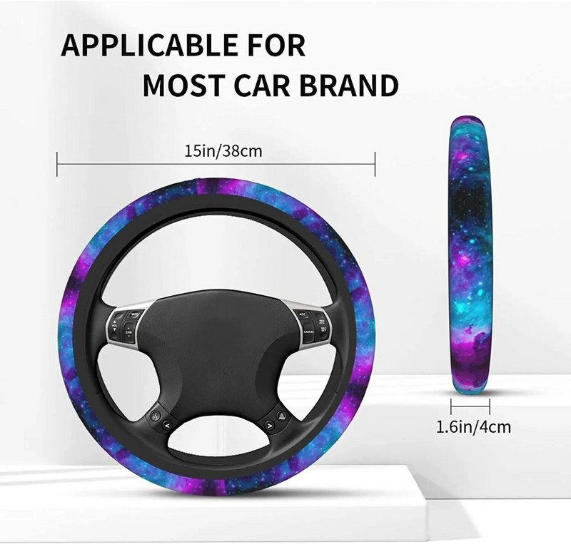 Galaxy rooliratta kate Purpursinine universaalne 15 libisemisvastases roolirattas, sobib autole, maasturile sedaaniga kaubikutele