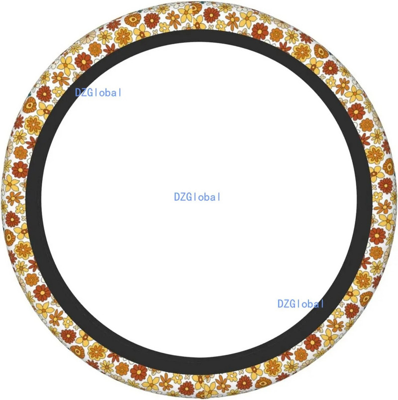 70-es évek Retro Flower Hippie virágos kormánykerék borításai Univerzális autókerékvédő csúszásgátló autókormánytartozékok