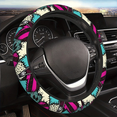 Graffiti nyomtatott kormánykerék burkolat Univerzális 15 hüvelykes kormánykerék védőburkolat védőburkolat SUV szedán dekor