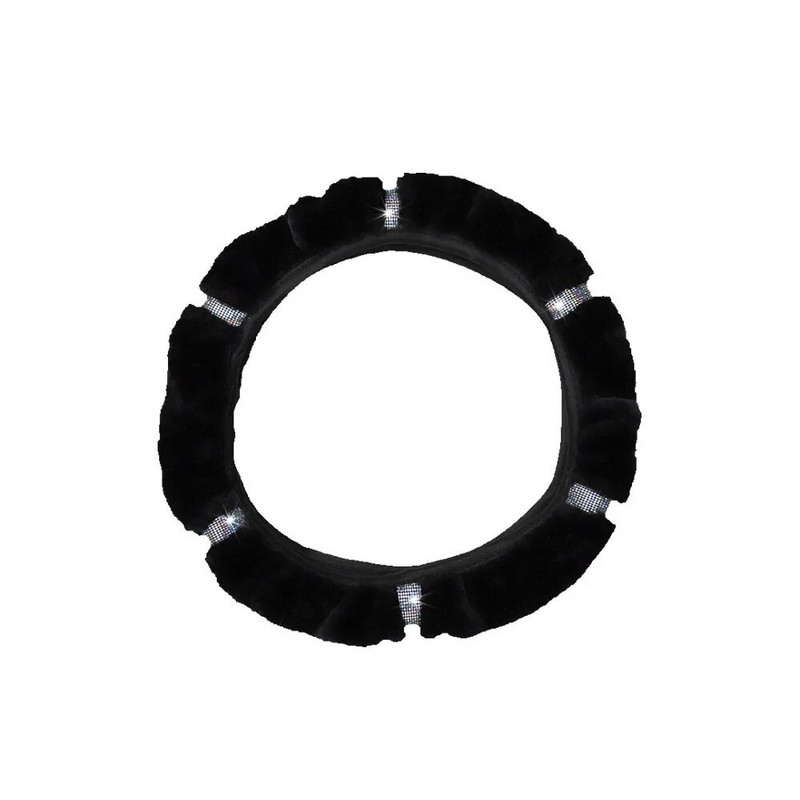 Pehme plüüsist kivist auto rooliratta kate talvise interjööri tarvikud 37-38 cm roolikattega auto stiil naistele