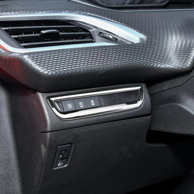 ABS Χρώμιο μπρελόκ αυτοκινήτου Κουμπί πάνελ καυσίμου Διακοσμητικό αυτοκόλλητο πλαισίου για Peugeot 2008 2014 - 2019 LHD Accessories
