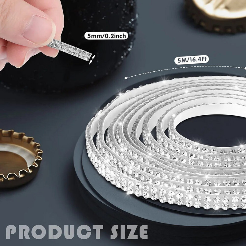 Isekleepuv kristallist kivist lint Blingi kristallkleebis kleebisega kivist kaunistuslint Teemantlint kividest auto juurdepääs