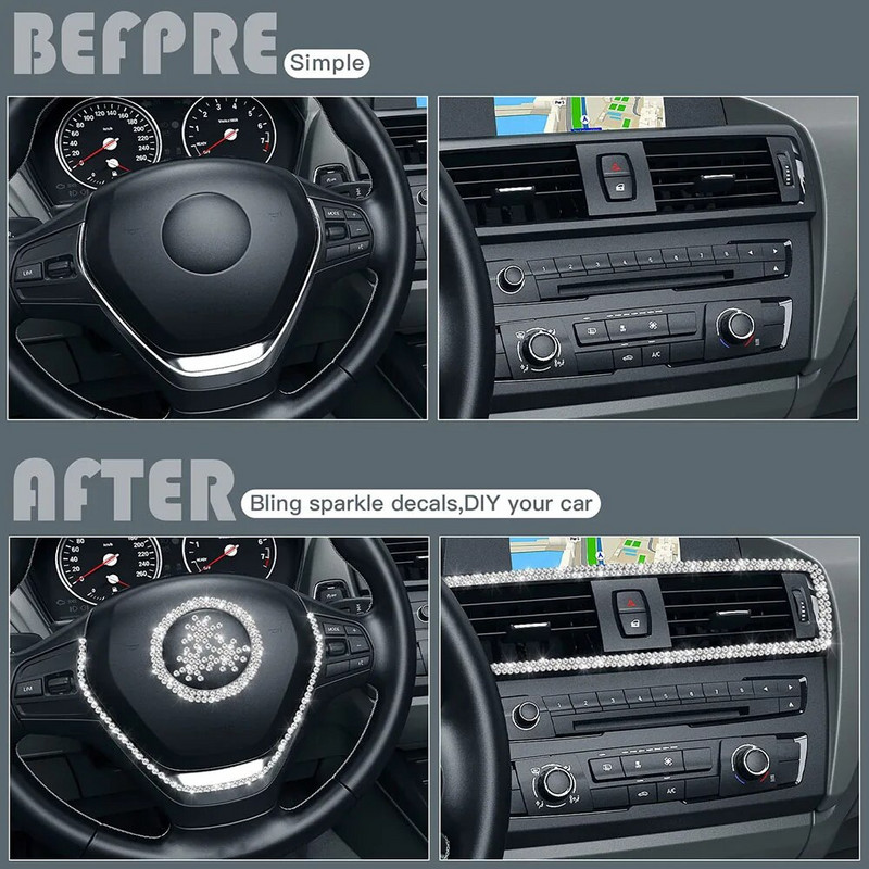 Isekleepuv kristallist kivist lint Blingi kristallkleebis kleebisega kivist kaunistuslint Teemantlint kividest auto juurdepääs