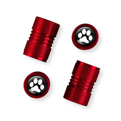 4 gab./komplektā Auto riepas kāta vārstu vāciņi Suņu ķepu raksts Alumīnija sakausējuma diska kāta gaisa vārsta putekļu vāciņš automašīnām motocikliem