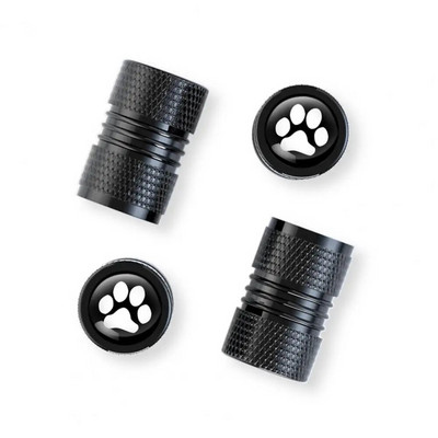 4 gab./komplektā Auto riepas kāta vārstu vāciņi Suņu ķepu raksts Alumīnija sakausējuma diska kāta gaisa vārsta putekļu vāciņš automašīnām motocikliem