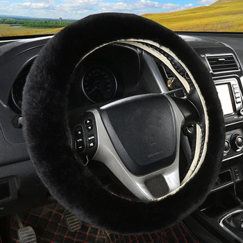 Universal 36-39cm Κάλυμμα τιμονιού αυτοκινήτου Winter Fluffy Rabbit Hair κάλυμμα για Θερμαινόμενο τιμόνι Χέρια Περιτύλιγμα τιμονιού αυτοκινήτου