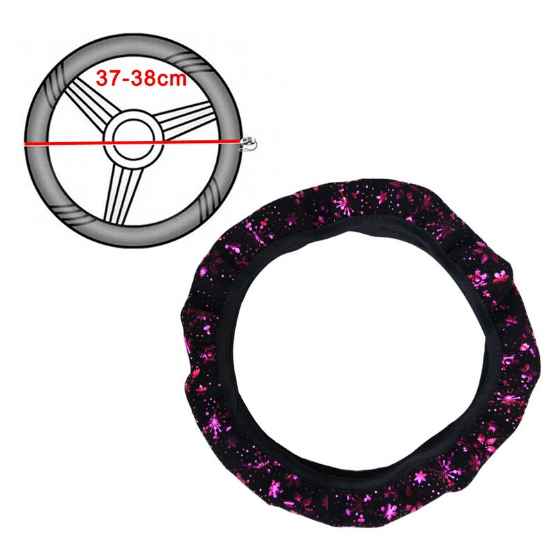 1Gb Purpura zieds 15" automašīnas stūres pārsegs Pretslīdes aizsargierīces 37-38cm Universāls mīksts Sievietēm Meitenes Dāmas