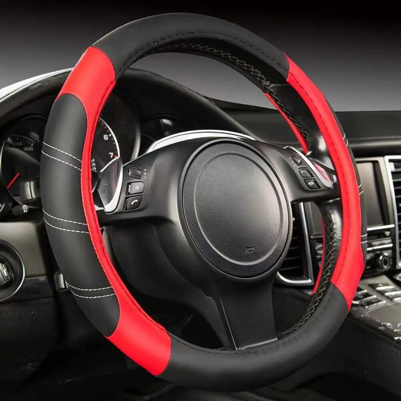 14,5-15 collu universāls automašīnas stūres pārsegs, mikrošķiedras āda, mīksta pretslīdes stūres aizsardzība, auto piederumi