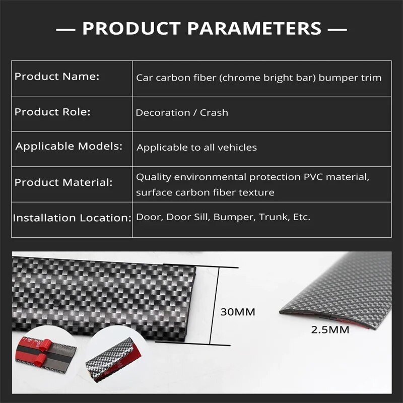 Süsinikkiust kaitsmed Autokleebised, ukseserva kaitsekile, kummist vormiliist DIY auto stiilitarvikud Interjöör