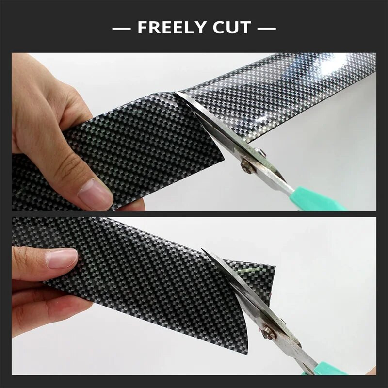 Süsinikkiust kaitsmed Autokleebised, ukseserva kaitsekile, kummist vormiliist DIY auto stiilitarvikud Interjöör