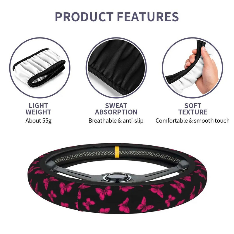 38 cm rooliratta katted Butterfly universaalne punutis rooli kattekorpusel Auto stiilis Moodsad autotarvikud