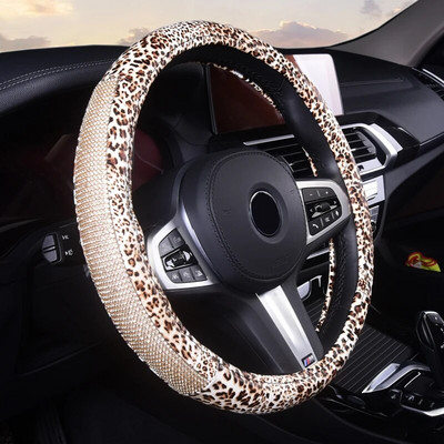 Bling stūres rata pārsegs, Rhinestone stūres rata pārsegs ar kristāla dimantu sievietēm, dzirkstošais automašīnas riteņa aizsargs