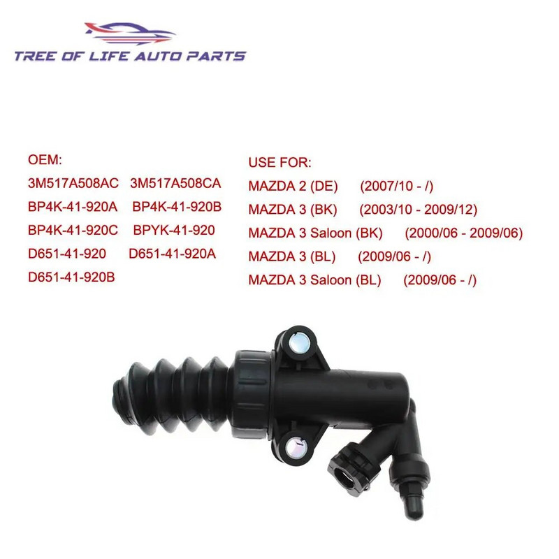 Jauns sajūga darba cilindrs MAZDA 2 DE 2007 2008 2009 2010 2011 2012 2013 2014 2015 1,3 1,5 Benzīns 3M517A508AC BP4K41920A