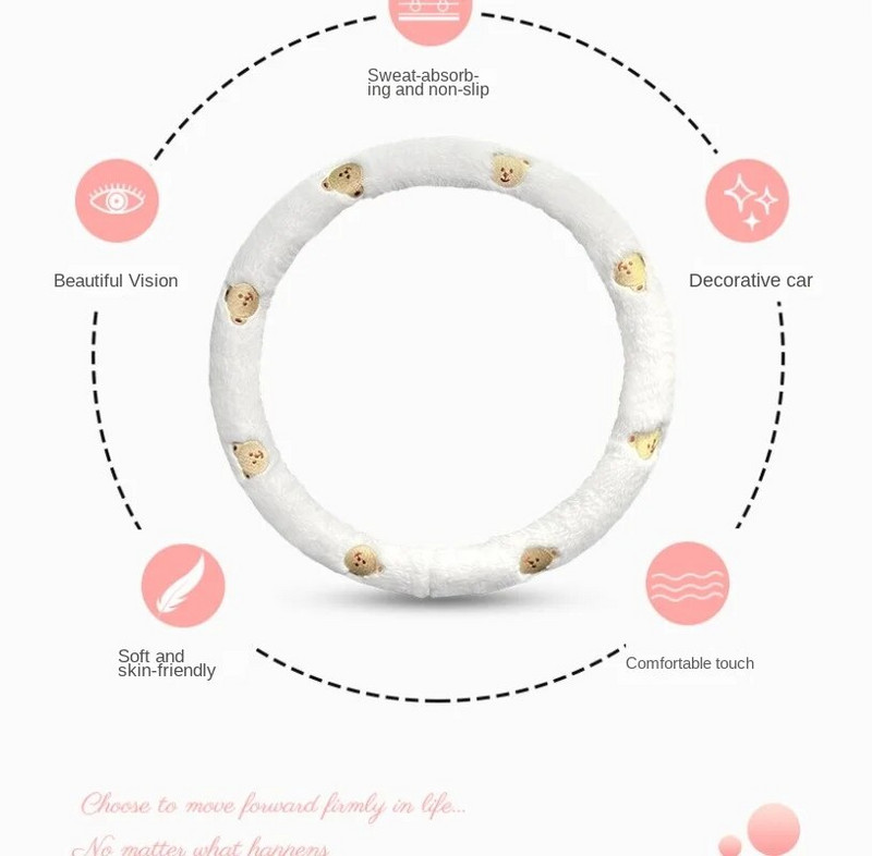 Tikkima armas auto rooliratta kate plüüsis talv soe libisemisvastane roolikaitse sisekujundus Autotarvikud