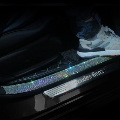 Universāla Rhinestone auto uzlīmju apdare Auto daudzfunkcionāla sliekšņa aizsardzības uzlīmes Lenta Automašīnas aizsardzība Noturīga pret skrāpējumiem