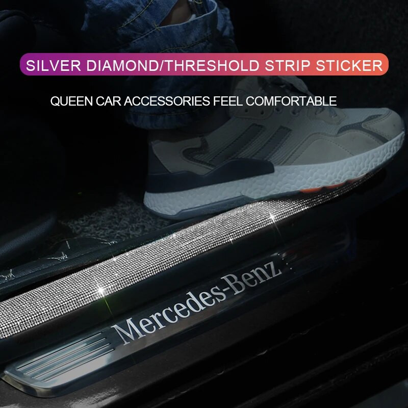 Universāla Rhinestone auto uzlīmju apdare Auto daudzfunkcionāla sliekšņa aizsardzības uzlīmes Lenta Automašīnas aizsardzība Noturīga pret skrāpējumiem