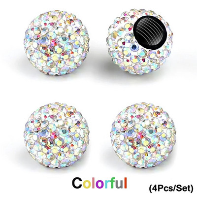 AUTCOAT szelepszár sapkák, 4db kézzel készített kristály strasszból univerzális autógumi szelepsapkák, porálló Bling autós kiegészítők