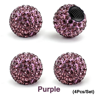 AUTCOAT szelepszár sapkák, 4db kézzel készített kristály strasszból univerzális autógumi szelepsapkák, porálló Bling autós kiegészítők