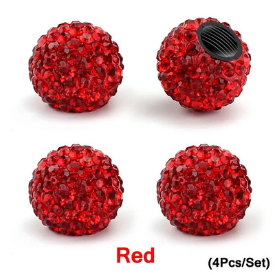 AUTCOAT szelepszár sapkák, 4db kézzel készített kristály strasszból univerzális autógumi szelepsapkák, porálló Bling autós kiegészítők