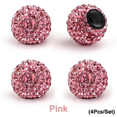 AUTCOAT szelepszár sapkák, 4db kézzel készített kristály strasszból univerzális autógumi szelepsapkák, porálló Bling autós kiegészítők