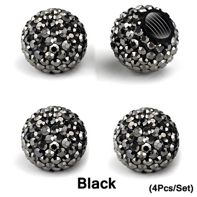 AUTCOAT szelepszár sapkák, 4db kézzel készített kristály strasszból univerzális autógumi szelepsapkák, porálló Bling autós kiegészítők