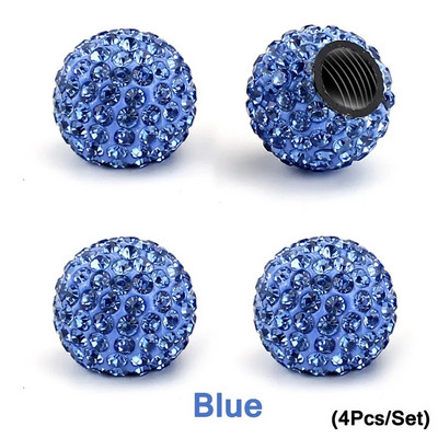 AUTCOAT szelepszár sapkák, 4db kézzel készített kristály strasszból univerzális autógumi szelepsapkák, porálló Bling autós kiegészítők