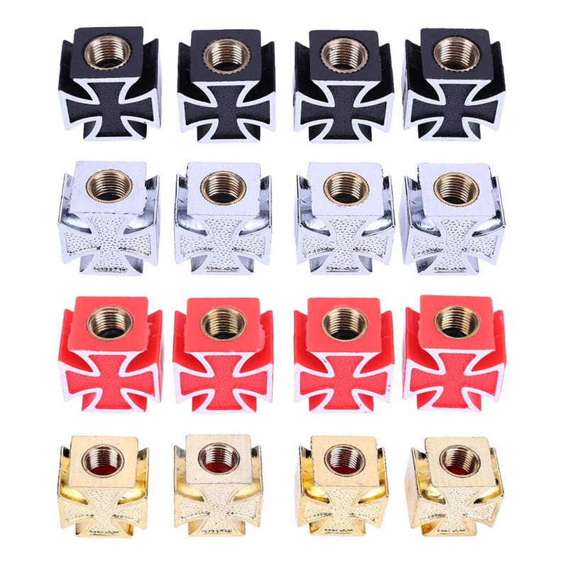 4db autógumi kerékszelepsapkák univerzális gumiabroncs kerékszelepsapkák kereszt stílusú porálló borítások autós teherautó kerékpáros motorkerékpár ATV-hez