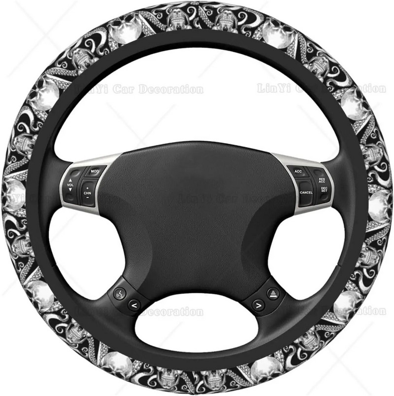 Koponya Octopus Tentacle automatikus kormánykerék burkolat női divat aranyos autós kiegészítők univerzális a legtöbb járműhöz 15 hüvelykes