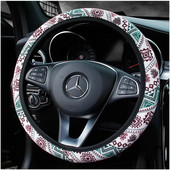 38 cm-es új Baja takaró autó kormánykerék borítása univerzálisan illeszkedik a legtöbb autóhoz Bohém etnikai Maya stílusú durva lenvászon fogantyúhuzat