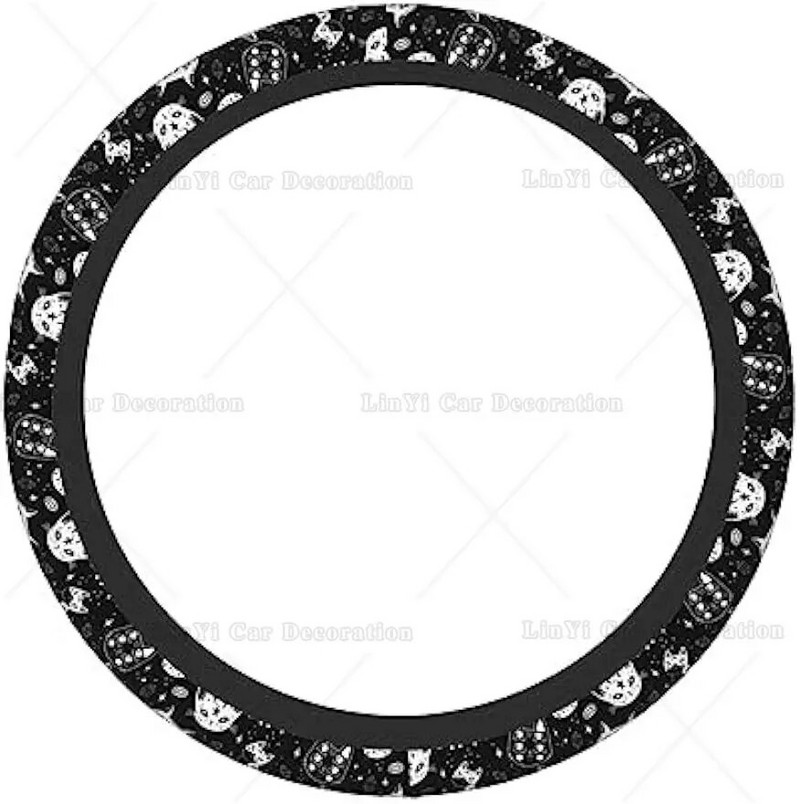 Witch's Cat auto stūres rata pārsegs sievietēm, sviedru absorbcijas neoprēna automašīnas stūre, kas der lielākajai daļai transportlīdzekļu universāls 15 collu