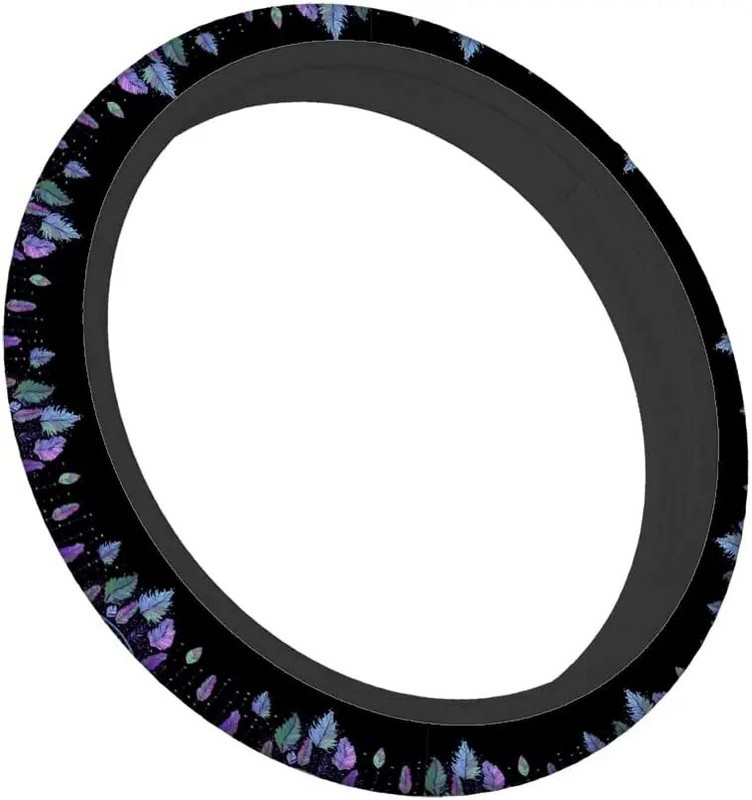 Álomfogó Boho autós kormánykerékborítás női lányoknak Álomfogó színes, élénk tollakkal, fekete 15 hüvelykes