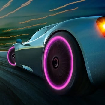 Ροζ Κόκκινο Φωτεινό Καπάκι βαλβίδας ελαστικού αυτοκινήτου Φωτεινό κάλυμμα βαλβίδας μοτοσικλέτας τροχού μοτοσικλέτας Διακόσμηση ελαστικού Auto Styling Αξεσουάρ ελαστικών