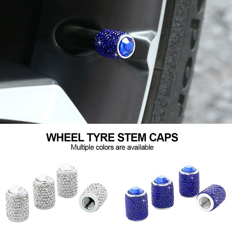 4 tk Long Style Diamond Bling auto velje rehvi varre õhukorgid Crown tolmukindlad kivist rehvi klapikorgid autotarvikud