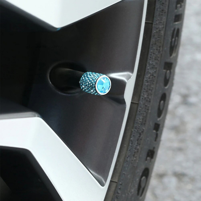 4 tk Long Style Diamond Bling auto velje rehvi varre õhukorgid Crown tolmukindlad kivist rehvi klapikorgid autotarvikud