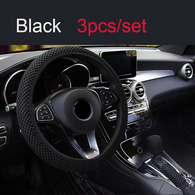 Univerzális 38CM 1/3 db Ice Silk Kormánykerék burkolat Kézifék burkolatok Kopásálló csúszásgátló autóbelső tartozékok