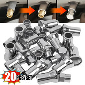 5/10SET kroomitud klõpsatusega auto veoauto rehvi rehvi klapp kuusnurkne kork koos hülsikattega auto rehvi velje universaalsed tarvikud