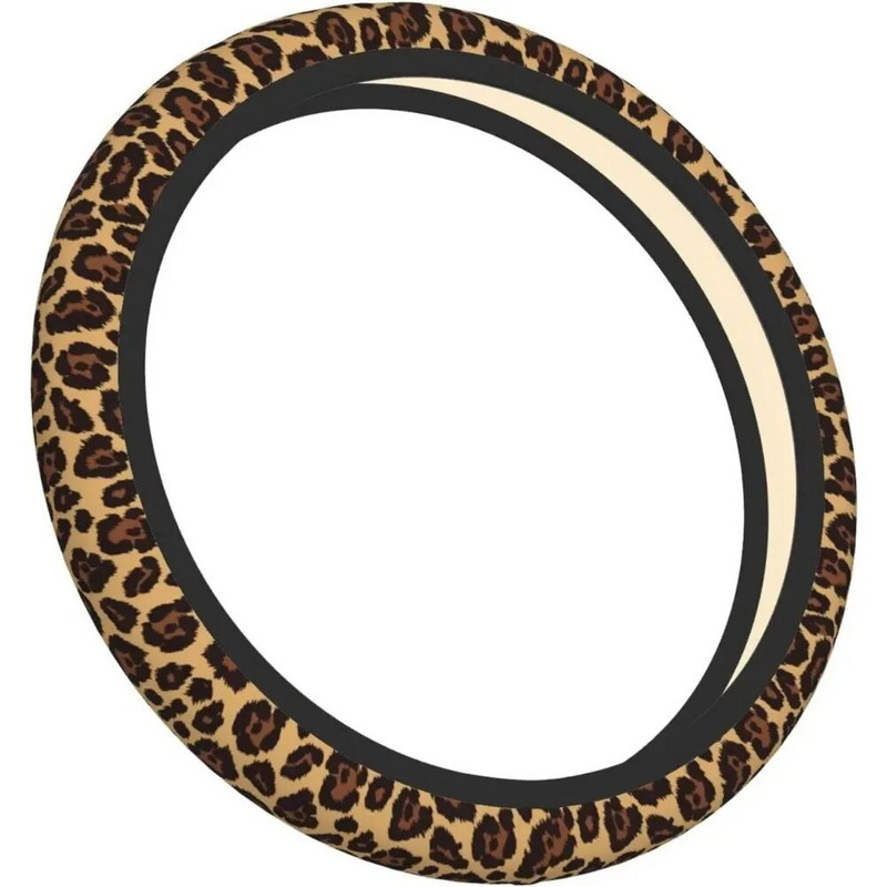Leopard mintás kormánykerék burkolat neoprén univerzális 15 hüvelykes autó kormánykerék védő női férfiaknak