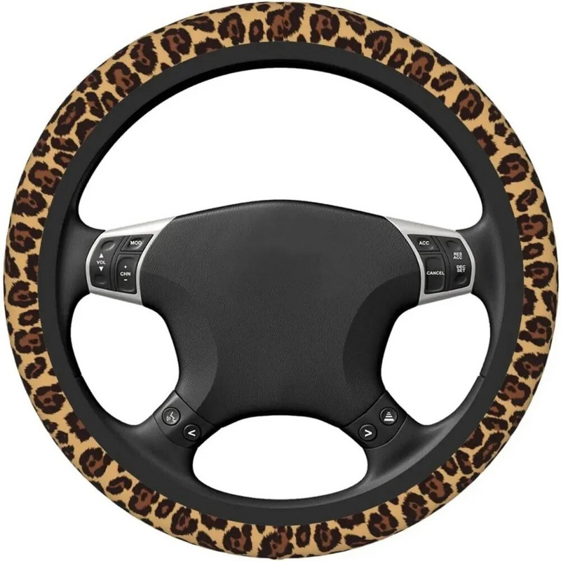 Leopard mintás kormánykerék burkolat neoprén univerzális 15 hüvelykes autó kormánykerék védő női férfiaknak