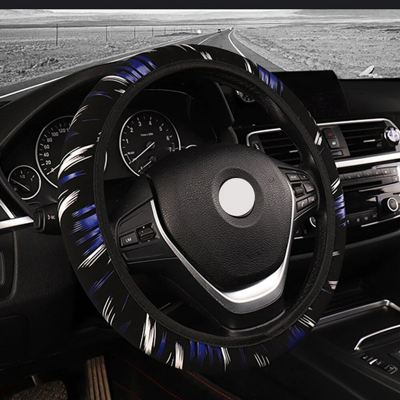 Autó kormánykerék borítása firkás nyomat Divat dekoratív belső lakókocsi lakóautó utánfutó teherautó terepjáró 4x4 autótartozékok