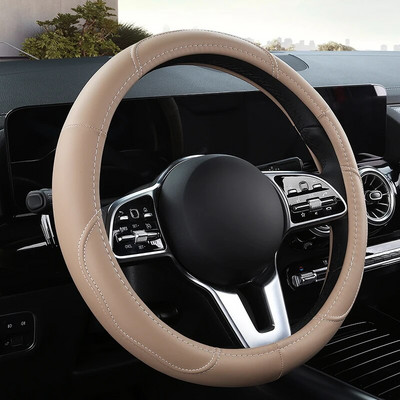 Autó csúszásgátló bőr kormányburkolat Univerzális autó kormánykerék védőburkolat divatos stílus 38cm rózsaszín