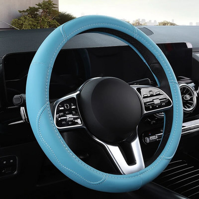 Autó csúszásgátló bőr kormányburkolat Univerzális autó kormánykerék védőburkolat divatos stílus 38cm rózsaszín
