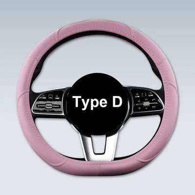 Autó csúszásgátló bőr kormányburkolat Univerzális autó kormánykerék védőburkolat divatos stílus 38cm rózsaszín