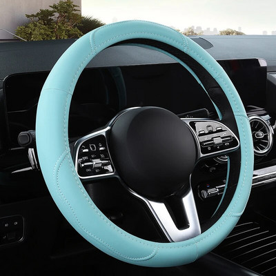 Autó csúszásgátló bőr kormányburkolat Univerzális autó kormánykerék védőburkolat divatos stílus 38cm rózsaszín